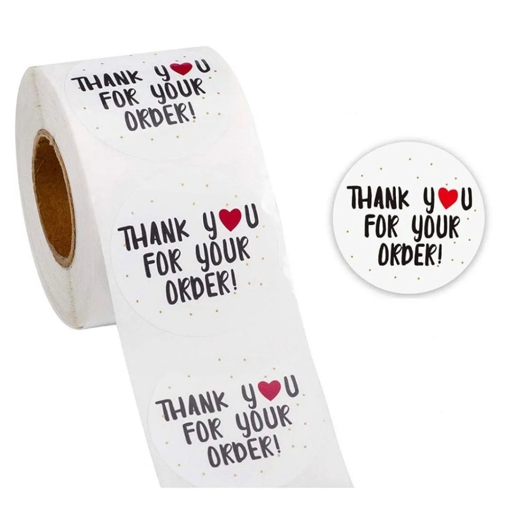 🌿 5/$25. Thank You Small Stickers Roll, 500Pcs 1 Inch - Picture 1 of 4